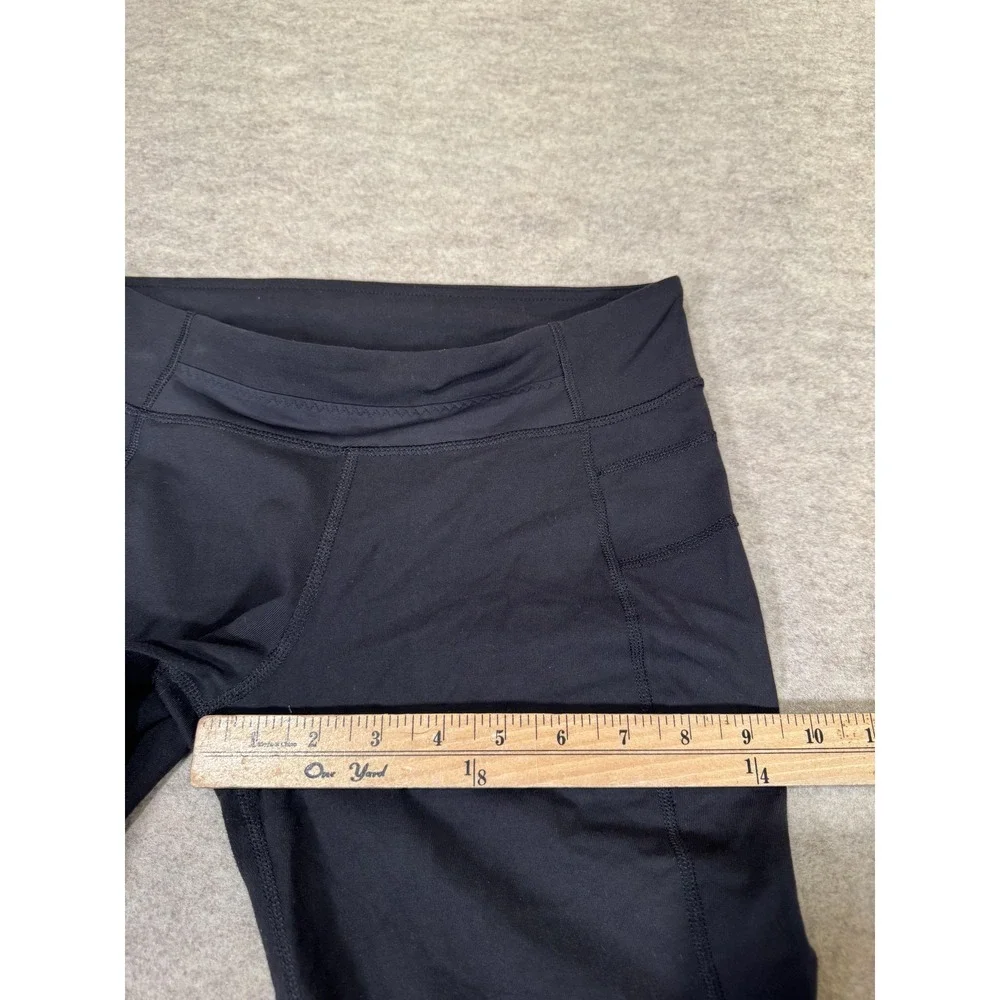 Lululemon‎ Leggings Womens 6 Black Mid Rise Ankle Ruffle Yoga Athletic Gym Pants